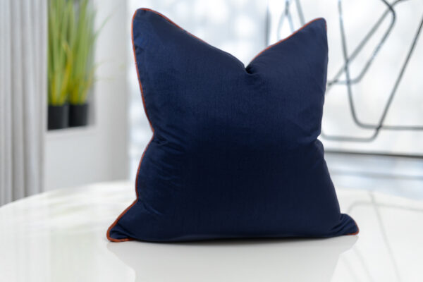 orange & royal blue geometric patterned soft Jacquard cushion covers